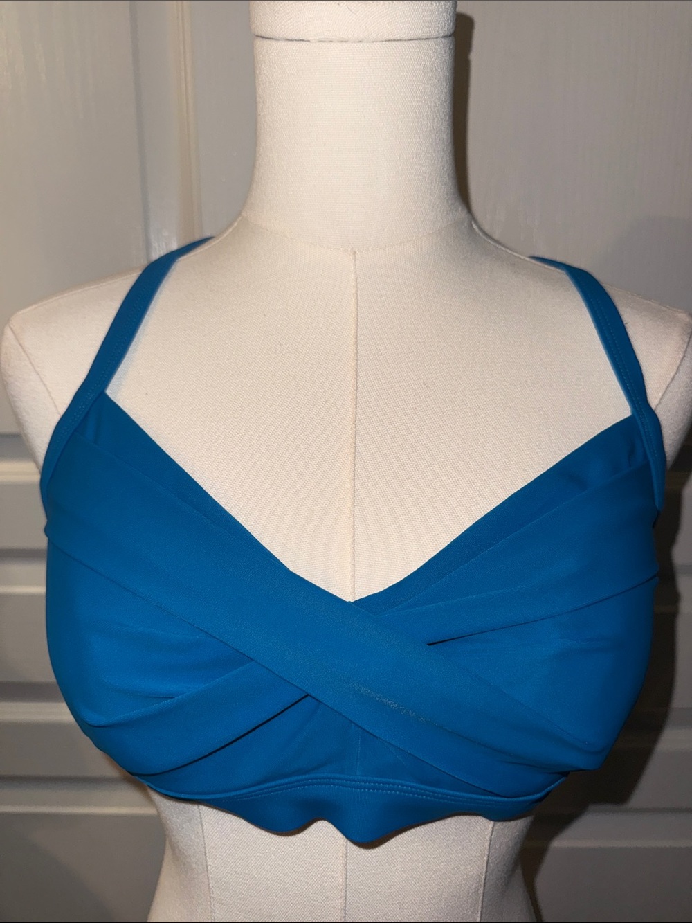 Athleta Teal Blue Twist Front Swim Bikini Top
